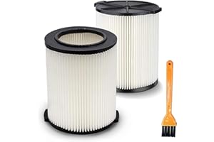 BRENSTEN Replacement VF4000 Cartridge Filter for Ridgid 72947 Wet/Dry 5-20 Gallons and Larger 6 to 9 Gallons Husky Vacuum Cleaners WD0671 WD5500 RV2400A RV2600B WD09450 WD06700, 2-Pack