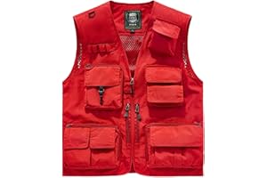 Unisex Safari Fishing Vests Breathable Mesh Photography Travel Hiking Waistcoat Utility Tactical Work Vest Multi-Pockets