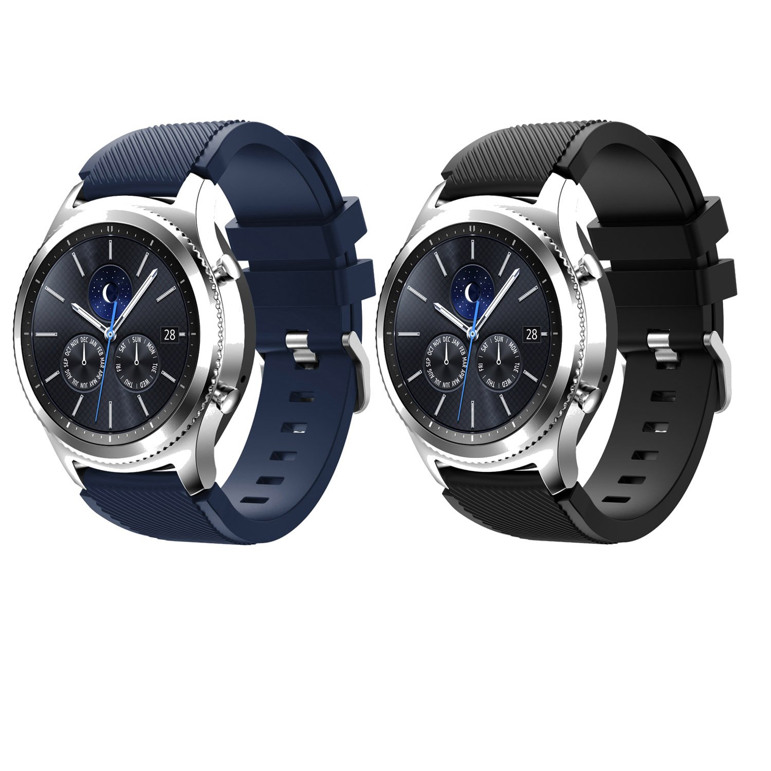 Angersi 22mm Soft Silicone Sport Strap Replacement Bands Compatible with Samsung Gear S3 Frontier/Classic/Galaxy watch 46mm smartwatch.