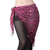 MISI CHAO Belly Dance Hip Scarf - Hip Skirt Belly Dancing Belt Triangle Shawl Tassel Belts Waist Chain for Women/Girls
