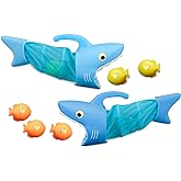 Melissa & Doug Sunny Patch Spark Shark Fish Hunt Pool Game with 2 Nets and 6 Fish to Catch