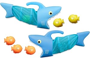 Melissa & Doug Sunny Patch Spark Shark Fish Hunt Pool Game With 2 Nets and 6 Fish to Catch For 8 years