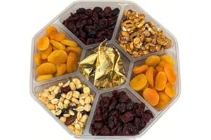 Holiday Gift Basket, Birthday Gifts Basket - Nut Fruit Tray Assortment with Gourmet Chocolate - Prime Food Gift Delivery - Wo