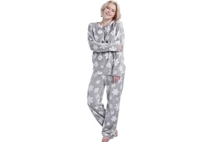 Istylish Women's Fleece Pajama Sets 2 Piece Flannel PJS Sets For Women Ultra-Soft Printed Sleepwear