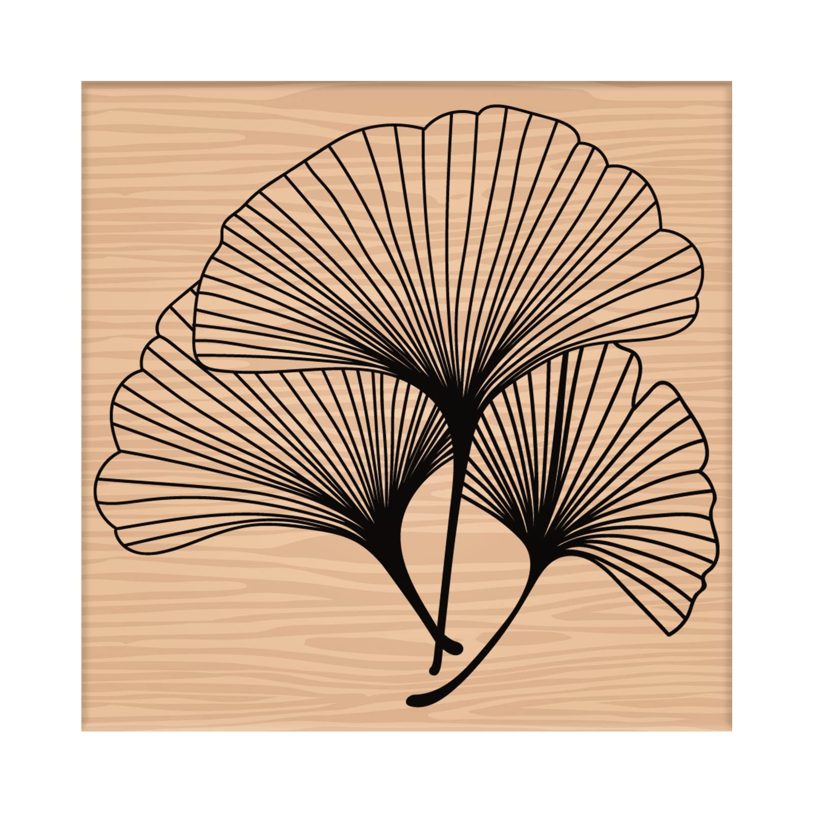 CRASPIRE Wooden Rubber Stamp Ginkgo Bilbao Decorative Vintage Mounted Stamps for Card Making DIY Art Crafts Scrapbooking Journal Diary Letter Planner