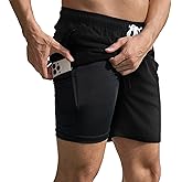 Scotamalone Mens Swim Trunks 2 in 1 Swimming Shorts Swimwear Bathing Suits Beach Resort Quick Dry with Zipper Pockets
