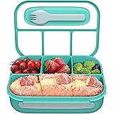 Landmore Bento Box for Adult, Kids Bento Lunch Box with 4 Compartments and Spoon 1000 ML Leakproof Food Storage Box for Schoo