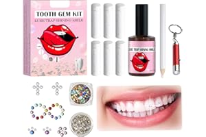 Laueob Tooth Gem Kit, Teeth Crystals Kit with Professional DIY Fashionable Teeth Jewelry Start Kit for Starter with Multicolor Crystals Firm Reliable Teeth Gems