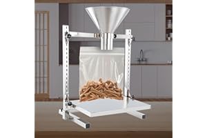 Stainless Steel Funnel with Support Stand, Lift High Feeding Hopper for Fill of Liquids/Snacks/Particles, Commercial/Home Fil