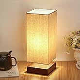 Touch Control Table Lamp Bedside 3 Way Dimmable Touch Desk Lamp Modern Nightstand Lamp with Square Fabric Lamp Shade Simple N