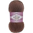 55% Cotton 45% Acrylic Alize Cotton Gold Yarn 1 Skein/Ball 100 gr 360 yds (493-Brown)