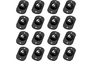 TRVL FIELDER Self Adhesive Caster Wheels, Appliance Rollers for Kitchen Appliances, 360° Swivel Mini Universal Wheel Roller Casters, Sticky Pulley for Trash Can, Storage Box, Small Furniture (Black - 16 Pcs)