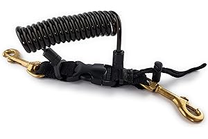Aquatic Hunt - 2-in-1 Premium Scuba Dive Lanyard - Double Swivel Brass Clips with Coated SS Cable and Flashlight Cord
