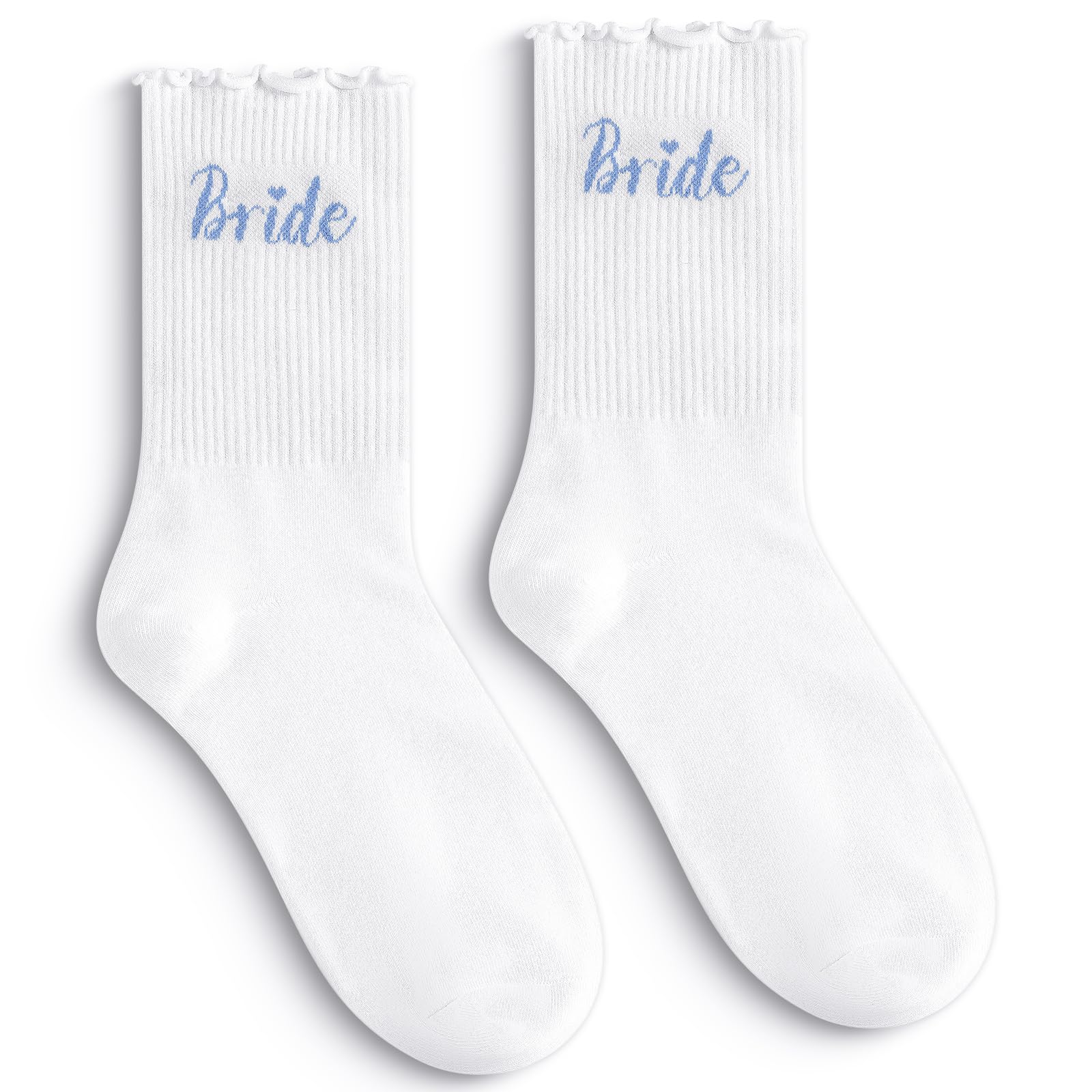 Photo 1 of Etercycle Bride Ruffle Socks, Something Blue Gift Bride To Be Sock, Cute Frilly Ankle Socks Engagement Wedding Bridesmaid Gifts Bachelorette Party Decorations Honeymoon Essentials For Bridal