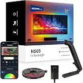 NEEWER Basics TV Backlight for 55"-65" Screens, 11.8ft/3.6m LED RGB Light Strips with Sensor Change with TV, Scheduled On/Off