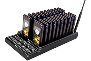 Retekess T111 Restaurant Pager System, Buzzers for Restaurant, 500M Long Range, Replaceable Sticker, 20 Food Buzzers for Food Truck, Church, Brewery