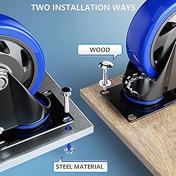4 Inch Caster Wheels with Brake, Heavy Duty Casters