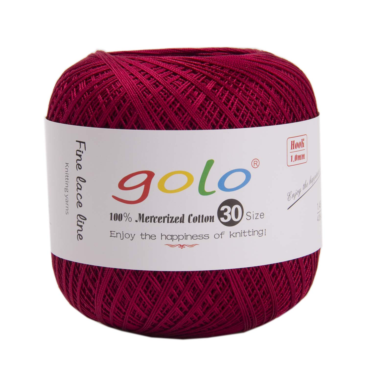 golo Crochet Thread Size 30 Yarn for Hand Knitting Cotton Crochet Yarn Flag red Yarn 862 — image 1