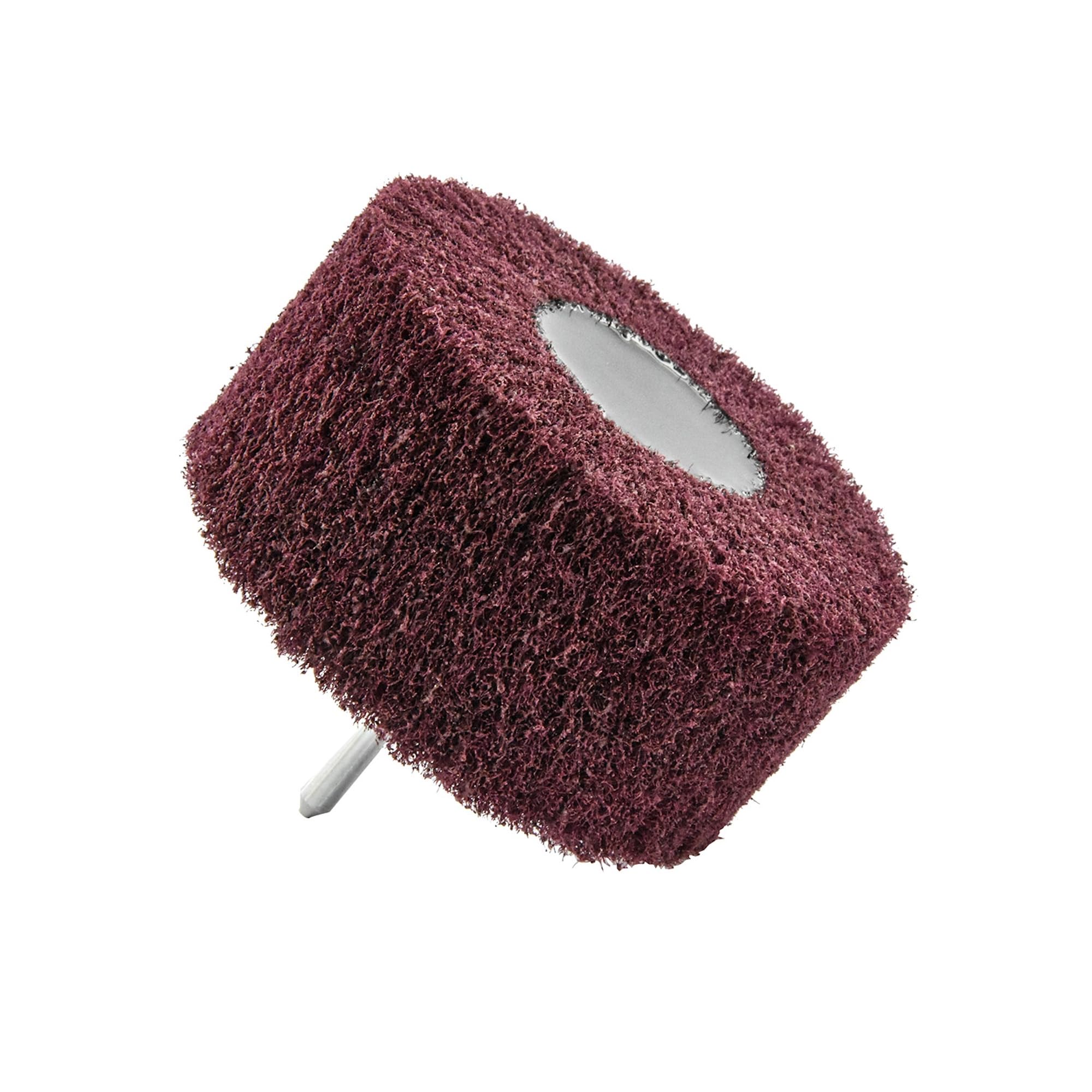 TIVOLY - Foam Abrasive Wheel for Drills - Extruded Nylon + Corundum Grains - 80 Grain - Cleaning and Stripping All Wood and Metal Surfaces