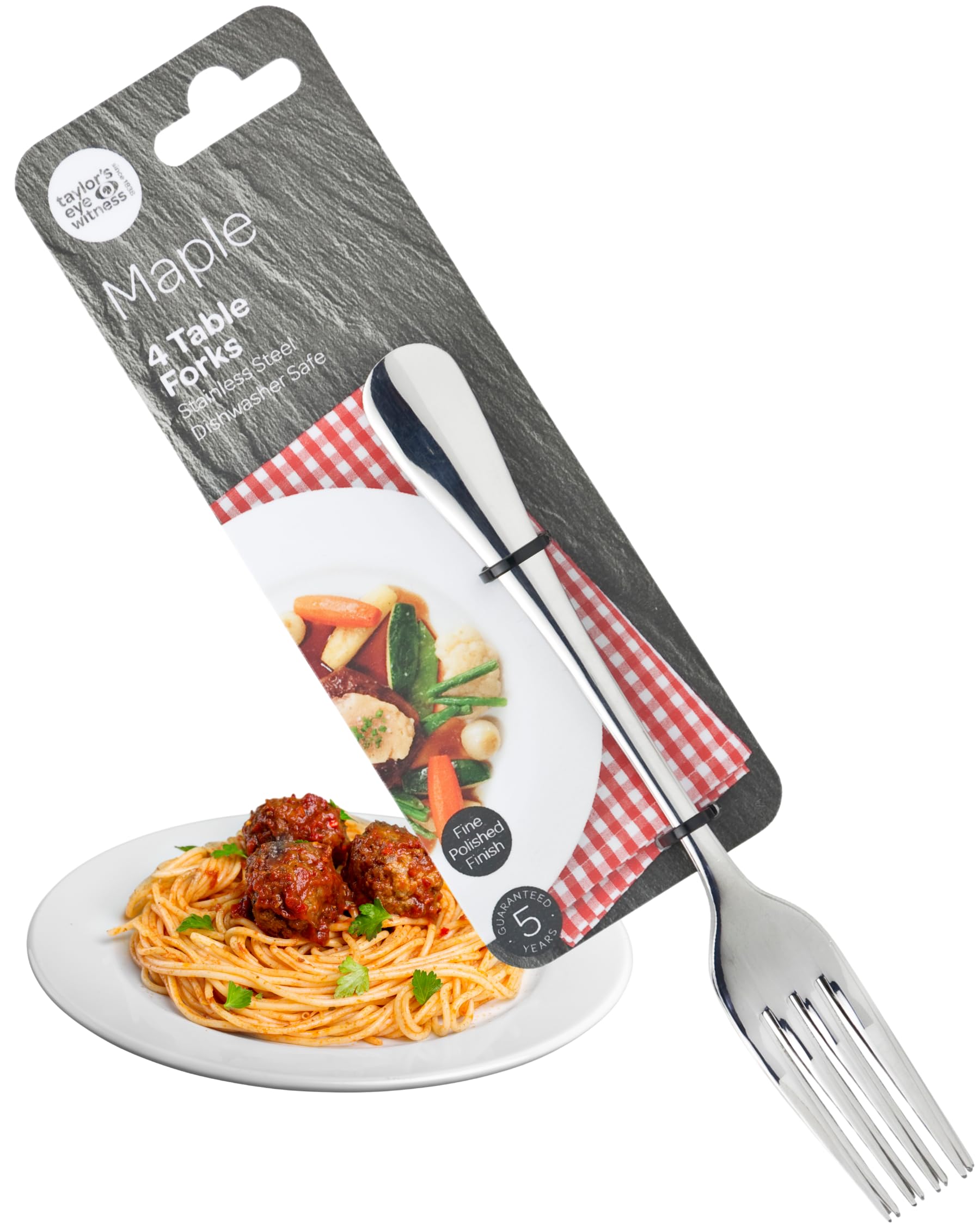 Taylor's Eye Witness Stainless Steel Dinner Forks Set of 4 – Durable Table Forks for Every Meal – Dishwasher Safe, Fine Polished Finish Cutlery for Home, Dining, Special Occasions, Everyday Use