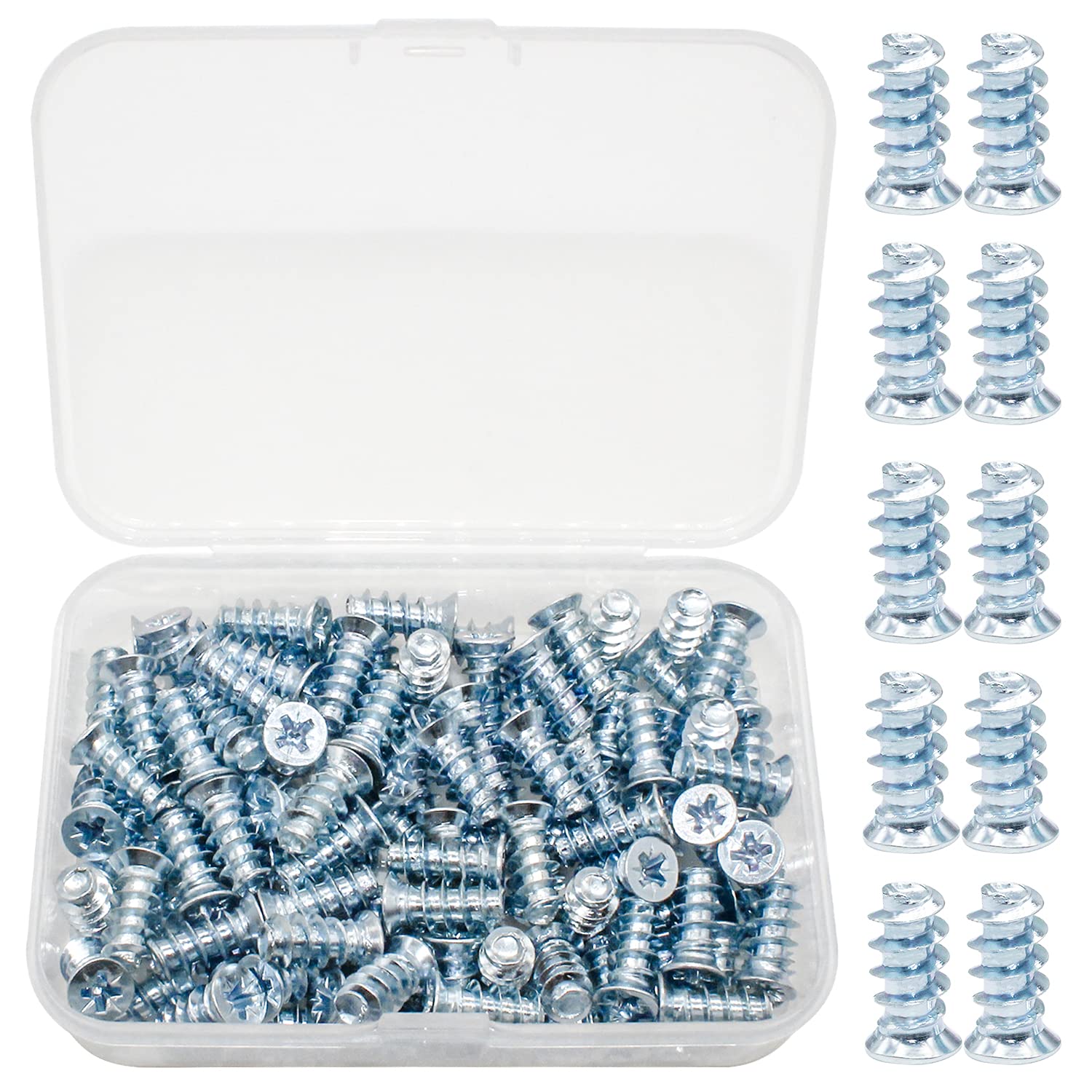 GIAK Euro Screws 6.3 x 13 mm with Countersunk Head Furniture Screws for Hinges Diameter 5 mm Pack of 100