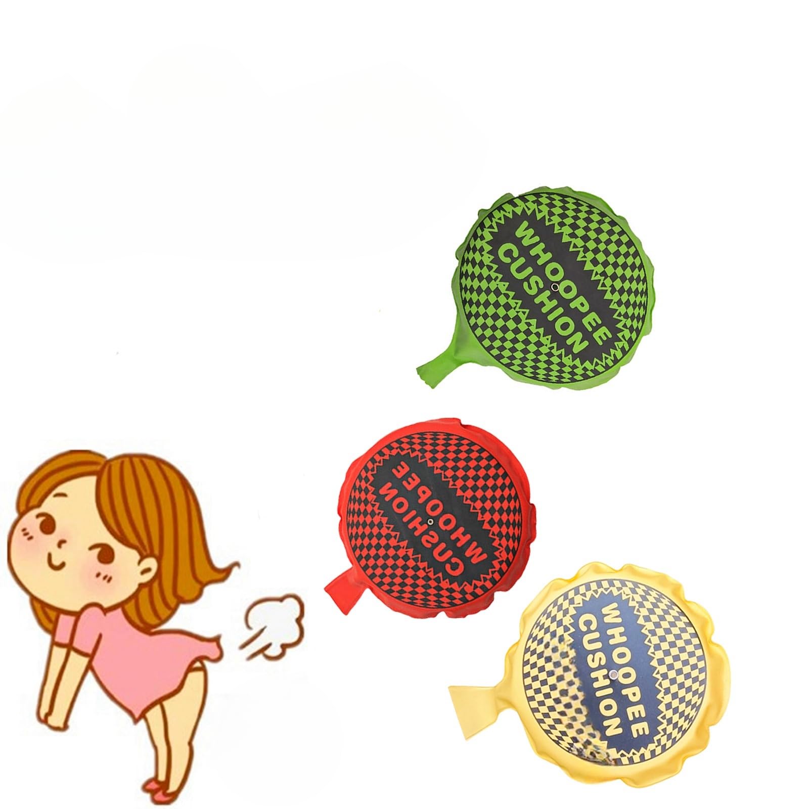 3 Pack Whoopee Cushion Self Inflating forAdult,6" Whoopie Cushions Classic Practical Joke ,Funny Prank Gag Party Bag Fillers for Adult Christmas Party Favour Stocking Filler Joke Gifts