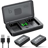 LP-E17 Battery 1350mAh (2-Pack) with PD 20W USB Fast Charger &amp; LED Display | Set for Canon R50 R100 RP R10 R8, Rebel T8i T7i T6i T6s SL2 SL3, M3 M5 M6 II, 77D 200D 750D 760D 800D 8000D