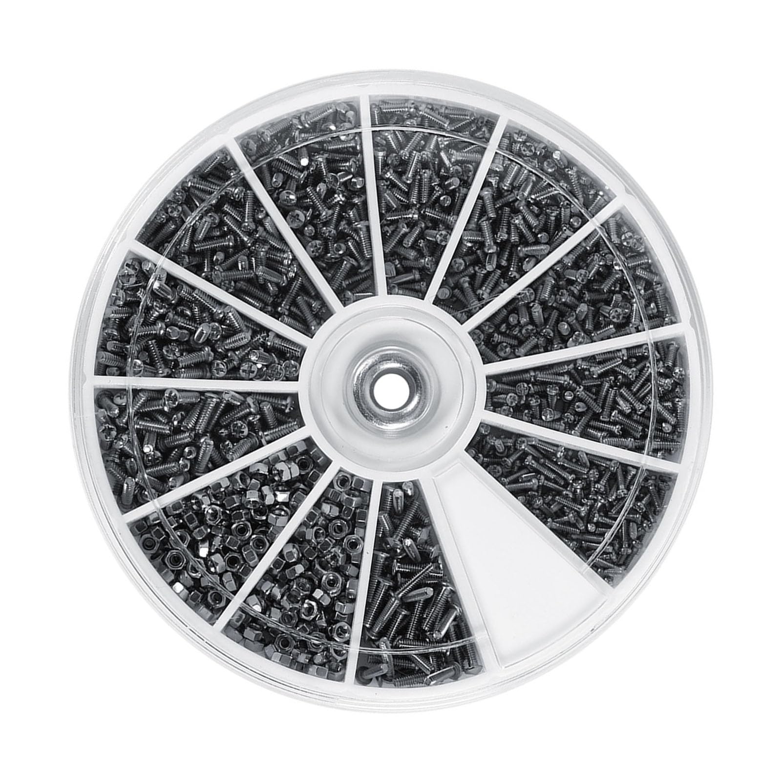 Nuts Bolts Assorted Set, 600 Pcs Stainless Steel Screw Fastener Repair Tools Assortment Kit M1 M1.2 M1.4 M1.6 Screws Bolts and Nuts Kit, Fastening Parts