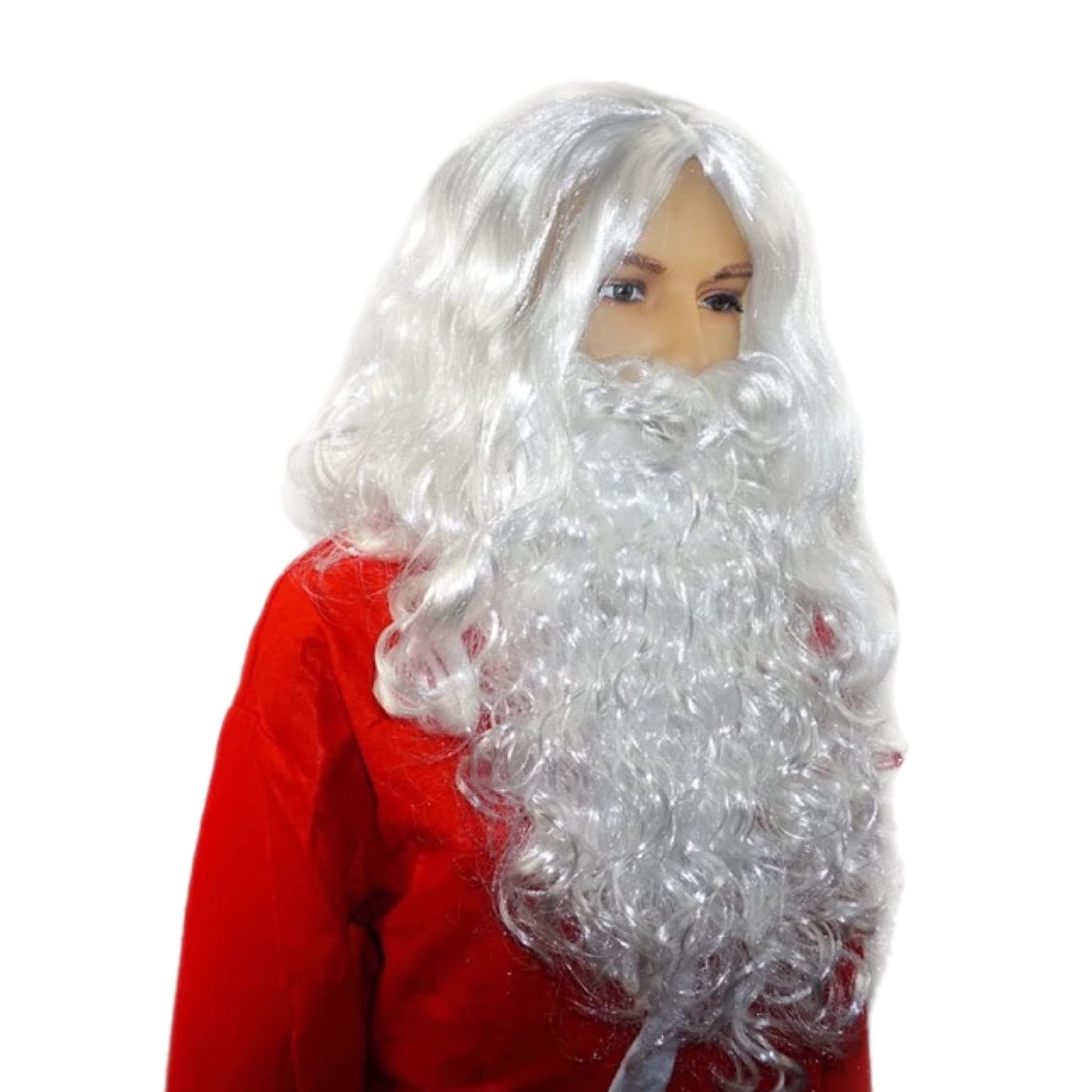 eBoutik – One Size Fits All Santa Beard & Hair Set – Novelty Joke Santa Costume Adult Beard For Christmas – Xmas Father Christmas Fancy Dress Accessory