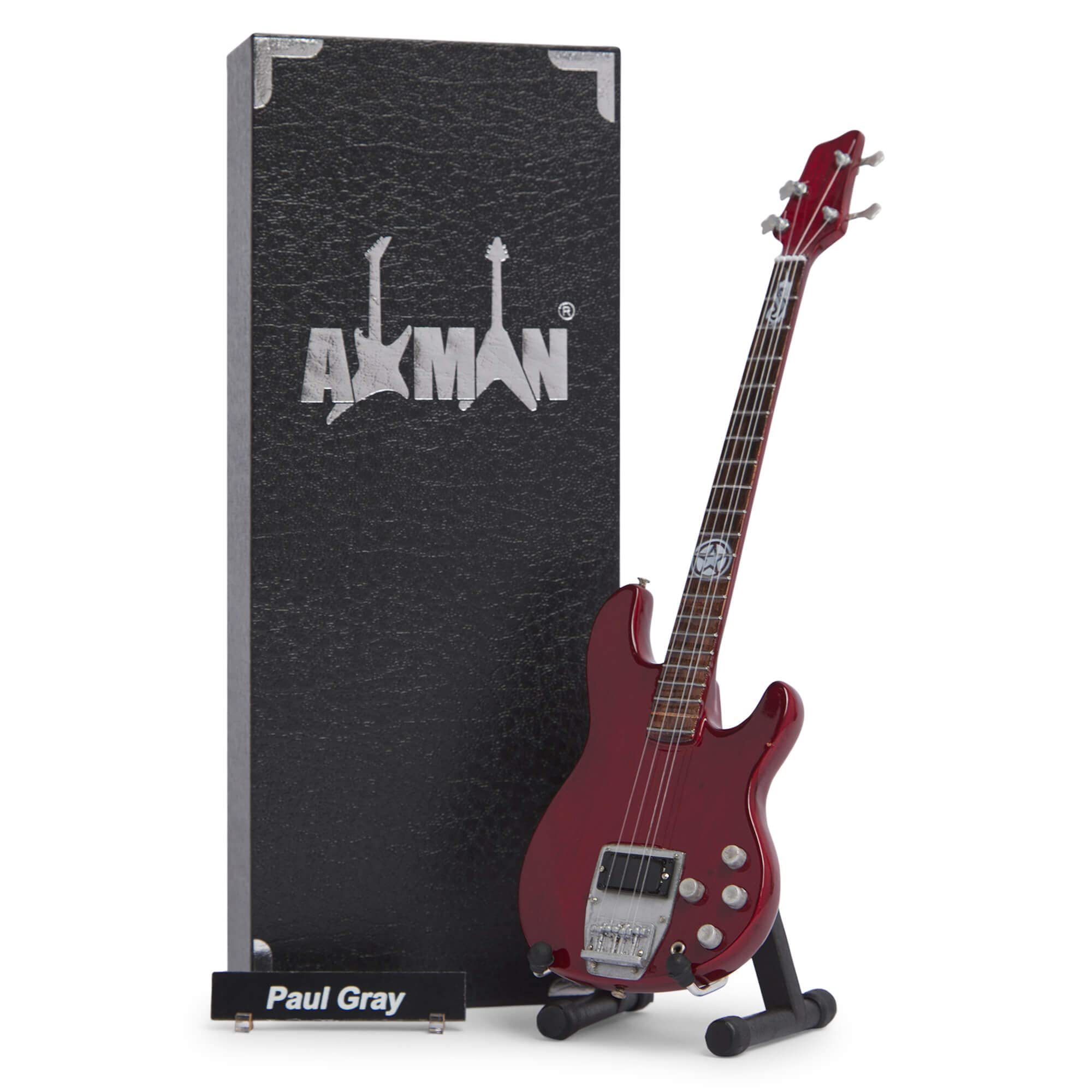 Paul Gray [Slipknot]: Miniature Guitar Replica - Music Gifts - Handmade Ornamental 1/4 Scale - Includes a Display Box, Name Tag and Miniature Guitar Stand
