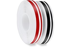oruola 2 Rolls Pin Striping Tape for Cars,32 ft Automotive Pinstriping Tape,Vinyl Pinstripe Tape for Body Emblems Trim Car,Red & Black Pinstripe Tape for DIY Musical Instrument Motorcycle Boat