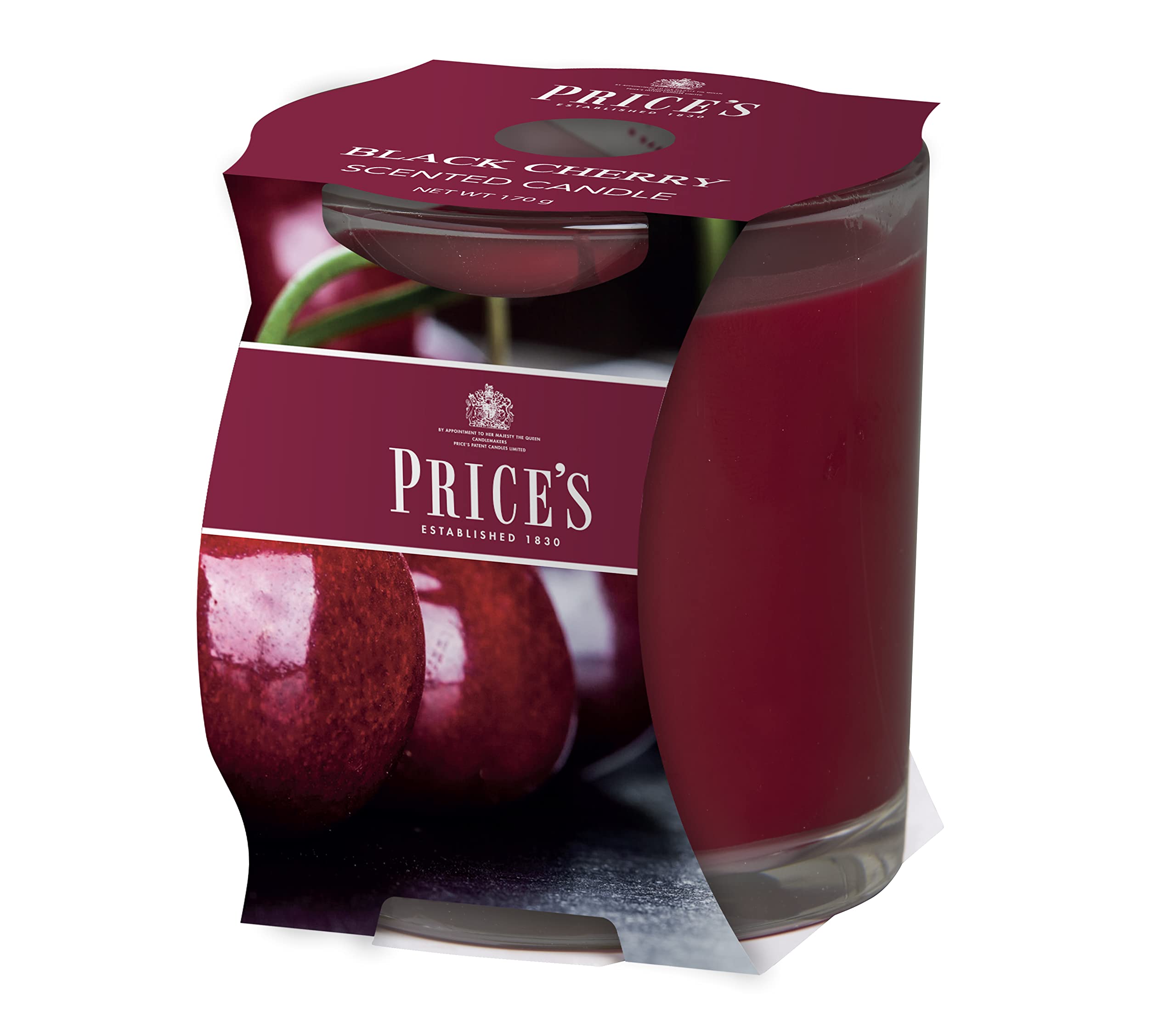 Price's - Black Cherry Jar Candle - Sweet, Delicious, Quality Fragrance - Long Lasting Scent - Up to 45 Hour Burn Time