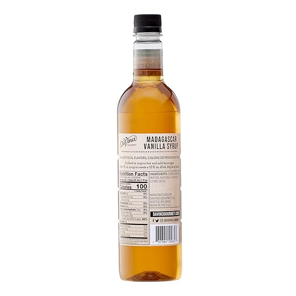 DAVINCI GOURMET NATURALS MADAGASCAR VANILLA SYRUP, 25.4 FL OZ