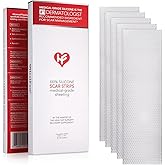 HealFast Physician Formulated Silicone Scar Sheets - Advanced Crosspolymer Medical Grade Silicone Scar Strips for Surgery, C Section, Keloids & Hypertrophic Scars - Silicone Tape For Scars (5 Sheets)