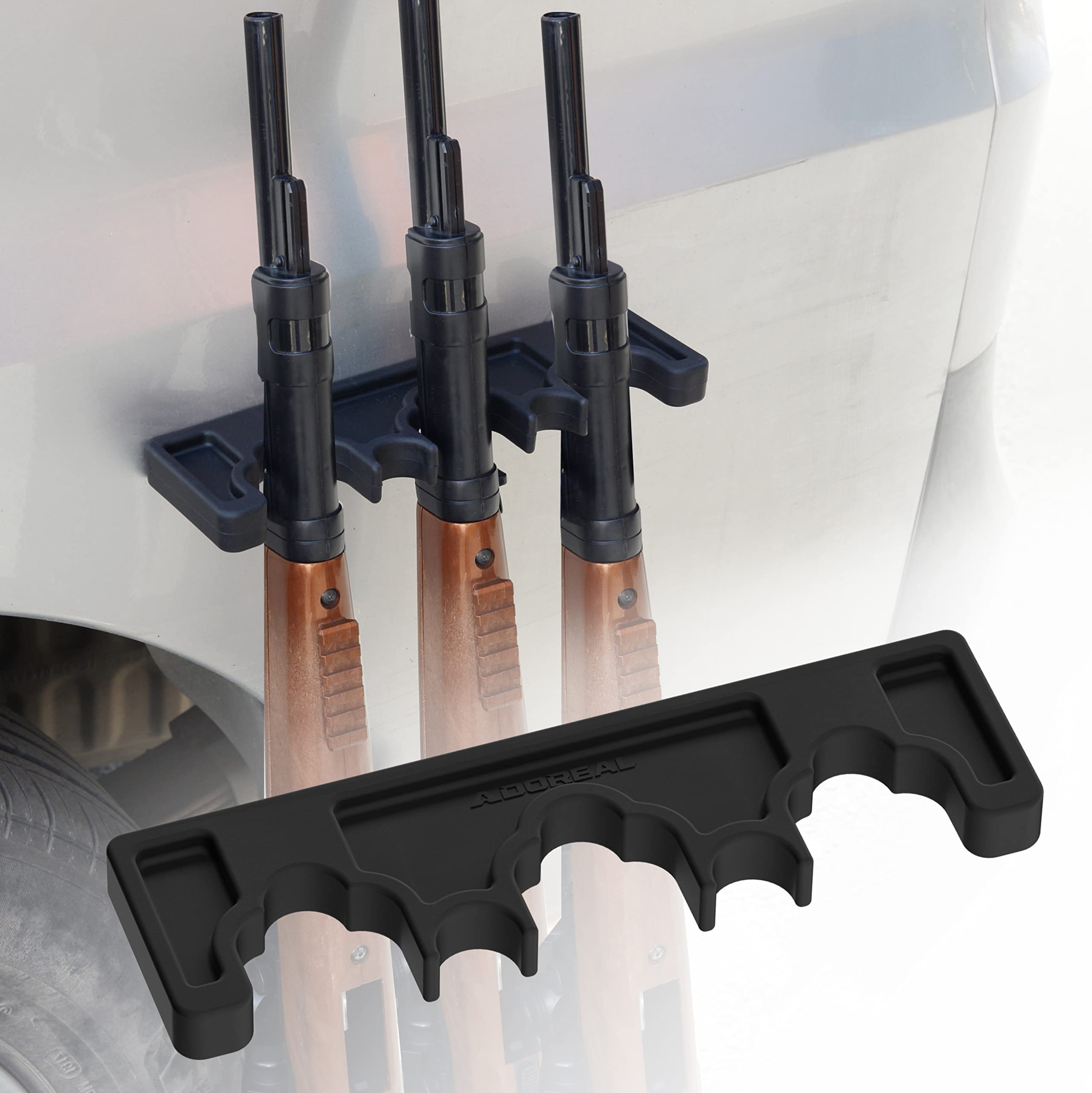 Photo 1 of Adoreal Magnetic Rifle Rack, Durable Rubber Gun Rack for Gun Storage, Magnetic Gun Holder in Gun Cabinet, Shotgun Rifle Barrel Rest Gun Safe Organizer Indoor Gun Racks Size10.23”Lx2.83”Wx0.74”H