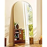 KOMCOTE Full Length Floor Mirror - 71x30 Inches Oversized Arched Wall Mirror, Gold Standing Mirror for Bedroom, Living Room, 