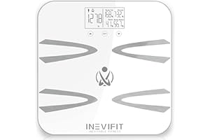 INEVIFIT Body-Analyzer Scale, Highly Accurate Digital Bathroom Body Composition Analyzer, Measures Weight, Body Fat, Water, M