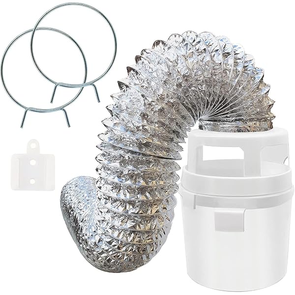 Amazon.com: Indoor Dryer Vent Kit with Lint Trap Bucket and 4 feet Flexible  Aluminum Foil Duct : Appliances