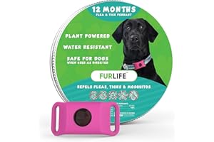 FurLife Pink Dog Tag, Flea and Tick Prevention for Dogs - Waterproof Pendant for Collar, Safe for All Breeds