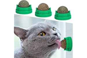 3 Pack Catnip Balls, Engaging Wall-Mounted Toys for Cats to Lick and Chew, Fun Dental Care Solution