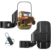 KEMIMOTO UTV Side Mirrors Pro-Fit Mirrors are Compatible with Polaris Ranger General Can-Am Defender Maverick Trail CFMOTO UFORCE w/Profiled Tube Adjustable Rear View Mirror with Seat Belt Override