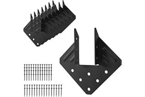 YVHFWOY 8 Pcs Hurricane Tie,Heavy Duty Joist Hangers Thickness 2.0mm,Black Powder Coating Roof Brackets Fit 2X Truss to Rafter Connector for Roofing Trusses Wood Timber Connectors with Screws…