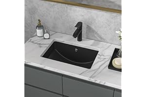 Sarlai Undermount Bathroom Sink - 21 x 15 inch Rectangular Vessel Sink Undermount Modern Ceramic Rectangle Vanity Sink Art Basin with Overflow, Interior Bowl Size 19-2/9" x 13-1/9"