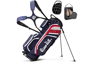 RIVER HILL GOLF 14 Way Golf Stand Bag, Lightweight Golf Bags w/Full-Length Dividers, 9 Pockets, Padded Strap, Cooler Pocket, High-Tech Zippers, Rain-Hood, Free Shoe Bag for Men & Women