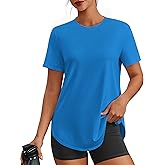 PINSPARK Workout Tops for Women Short Sleeve Athletic Shirts UPF 50+ Quick Dry Running Outfits for Exercise Gym Hiking S-3XL