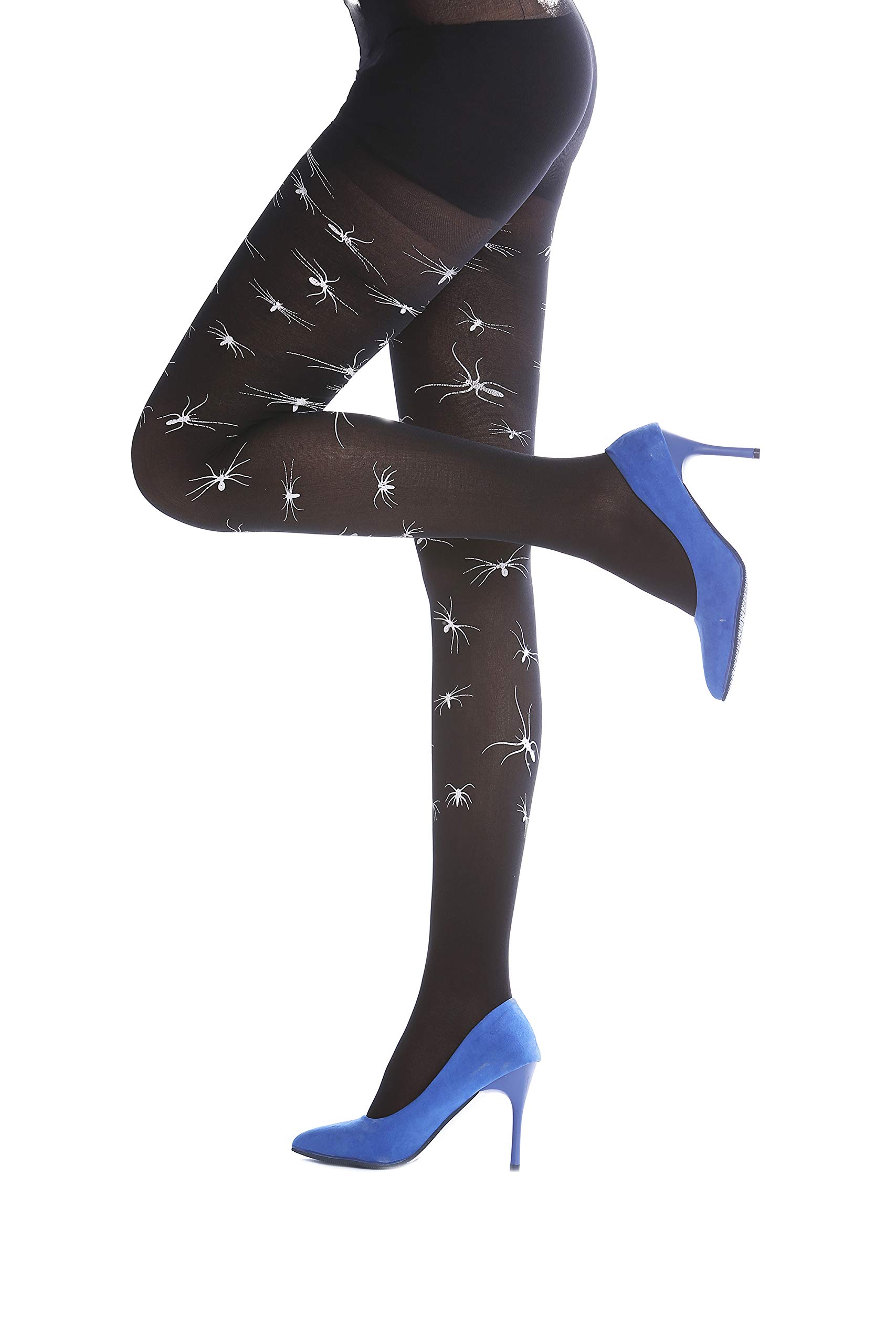 DRESS ME UP - W-017-black Lady's Halloween Pantyhose Tights black white spiders Witch Gothic Zombie Vampire
