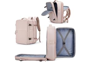 coowoz Travel Backpack For Women Men Airline Approved,Carry On Backpack,Large Hiking Backpack Waterproof Outdoor Sports Rucksack Casual Daypack Fit 15.6 Inch Lotus Pink Laptop Backpack(Ex)