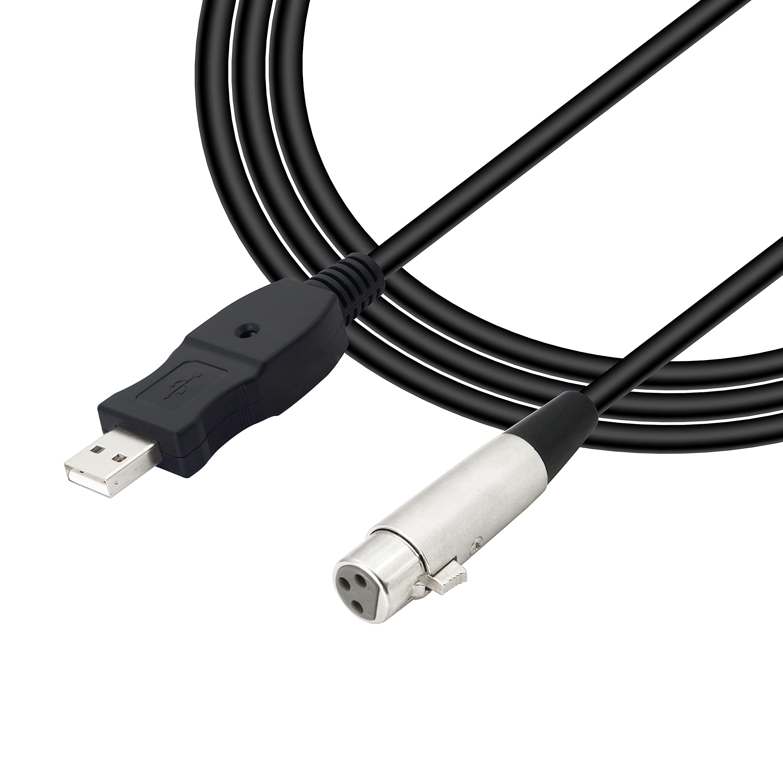 YACSEJAO USB Microphone Cable, 3m USB to XLR Female 3 Pin Cable, Compatible with Microphone, Guitar, Other Instruments with Male XLR Output
