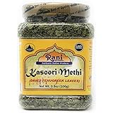 Rani Fenugreek Leaves Dried, All Natural (Kasoori Methi) 100g (3.5oz) ~ PET Jar | Gluten Friendly | Non-GMO ~ Vegan