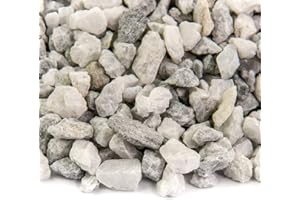Southwest Boulder & Stone Landscape Rock and Pebble | 20 Pounds | Natural, Decorative Stones and Gravel for Landscaping, Gardening, Potted Plants, and More (White Ice, 3/8 Inch)